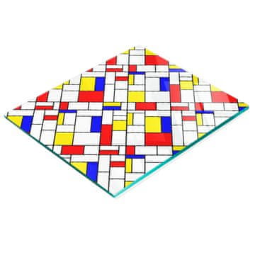 shumee Kuhinjska deska iz kaljenega stekla z dekorativno abstraktno grafiko 60x52 cm