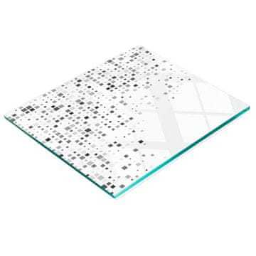 shumee Trpežna in elegantna steklena tabla z abstraktnim kvadratnim vzorcem 60x52 cm