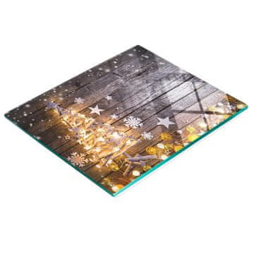 shumee Dekorativna kaljena steklena deska za rezanje v obliki božične jelke 60x52 cm