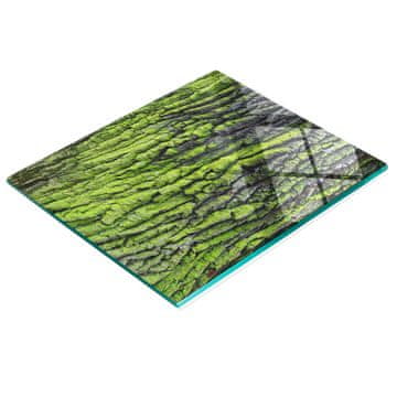 shumee Steklena dekorativna servirna deska za prigrizke iz drevesnega lubja 60x52 cm