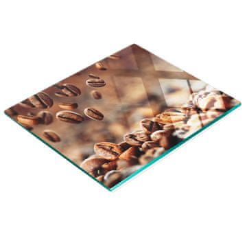 shumee Steklena dekorativna servirna deska za prigrizke v obliki kavnih zrn 60x52 cm