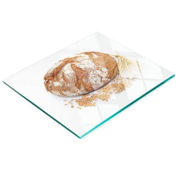 shumee Dekorativna steklena deska za rezanje in serviranje kruha in pšenice 60x52 cm