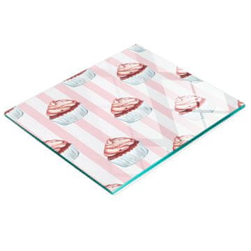 shumee Kuhinjska deska iz kaljenega stekla z dekorativno grafiko za muffine 60x52 cm