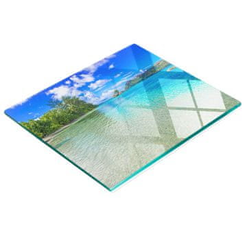 shumee Dekorativna steklena deska za rezanje in serviranje Seychelles Beach 60x52 cm