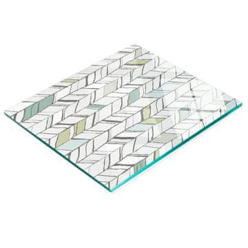 shumee Kaljena večnamenska dekorativna steklena tabla z vzorcem ribje kosti 60x52 cm
