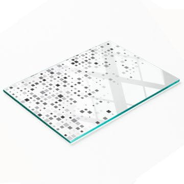 shumee Trpežna in elegantna steklena tabla z abstraktnim kvadratnim vzorcem 80x52 cm