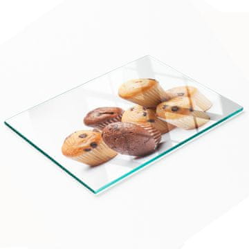 shumee Kuhinjska deska iz kaljenega stekla z dekorativno grafiko za muffine 80x52 cm