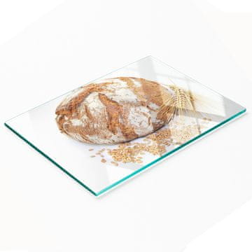 shumee Dekorativna steklena deska za rezanje in serviranje kruha in pšenice 80x52 cm