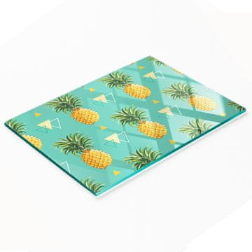 shumee Dekorativna steklena kuhinjska deska za rezanje in serviranje Ananas 80x52 cm