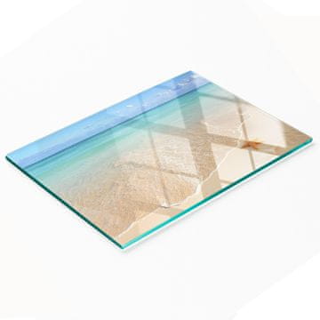 shumee Elegantna in trpežna steklena tabla z vzorcem morske zvezde na plaži 80x52 cm