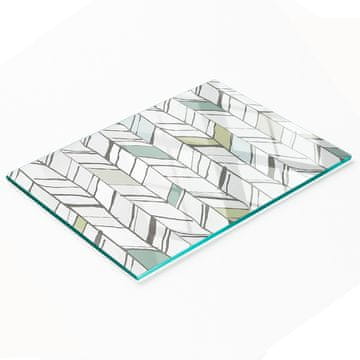 shumee Kaljena večnamenska dekorativna steklena tabla z vzorcem ribje kosti 80x52 cm