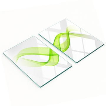 shumee Komplet dveh dekorativnih steklenih kuhinjskih desk Barviti valovi 2x40x52 cm