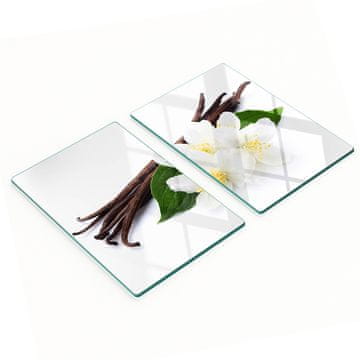 shumee Dekorativne steklene kuhinjske deske za rezanje Jasmin in Vanilija 2x40x52 cm