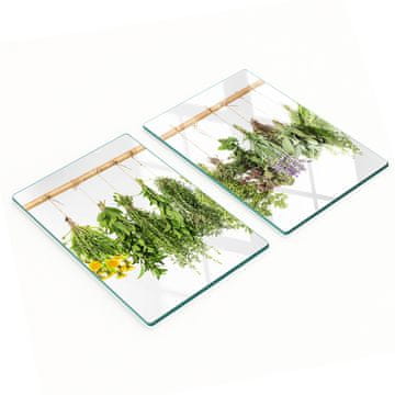 shumee Dekorativne deske za rezanje iz kaljenega stekla z zeliščno vrvico 2x40x52 cm