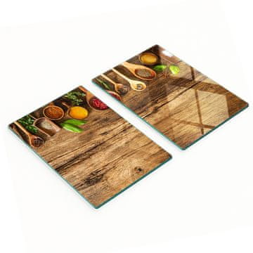 shumee Dekorativne steklene deske za rezanje in serviranje začimb in lesa 2x40x52 cm