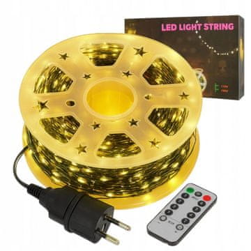 shumee Zunanje/notranje lučke za božično drevo, 500 LED žic, 50 m, toplo bela LAMP48
