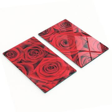 shumee Dekorativne steklene deske za rezanje in serviranje Rdeče vrtnice 2x30x52 cm