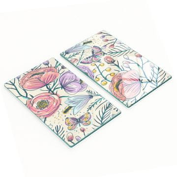 shumee Dekorativne steklene deske za rezanje in serviranje Vintage Roses 2x30x52 cm