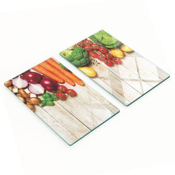 shumee Dekorativne steklene kuhinjske deske za rezanje zelenjave in lesa 2x30x52 cm