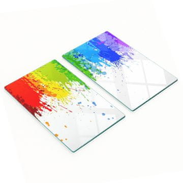 shumee Dekorativne kaljene steklene deske za rezanje z mavričnimi pikami 2x30x52 cm