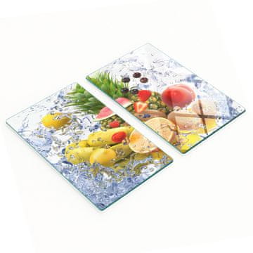 shumee Dekorativne steklene deske za rezanje in serviranje sadja in vode 2x30x52 cm