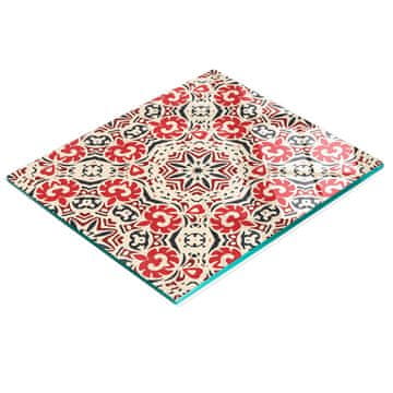 shumee Večnamenska dekorativna steklena kuhinjska deska z etničnim vzorcem 60x52 cm