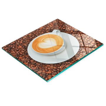 shumee Dekorativna steklena deska za rezanje in serviranje Srce Latte zrna 60x52 cm