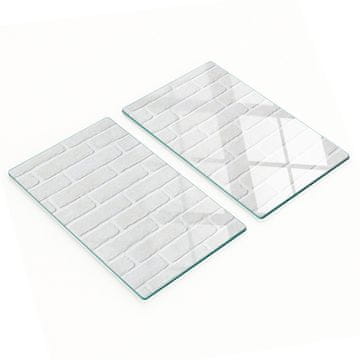 shumee Dekorativne steklene deske za rezanje in serviranje, opečna stena 2x30x52 cm