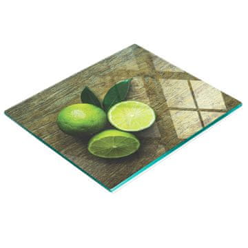 shumee Dekorativna steklena deska za rezanje in serviranje limete, lesena, 60x52 cm