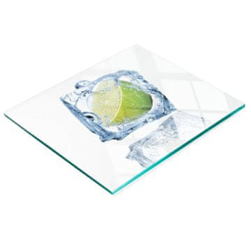shumee Trpežna in elegantna steklena kuhinjska deska z vzorcem limete ledu 60x52 cm