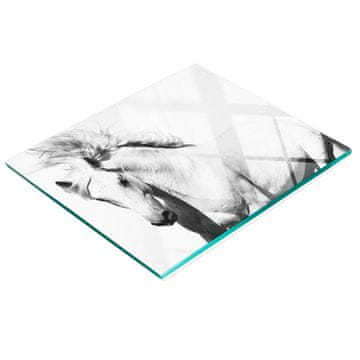 shumee Kuhinjska deska iz kaljenega stekla z dekorativno grafiko Beli konj 60x52 cm