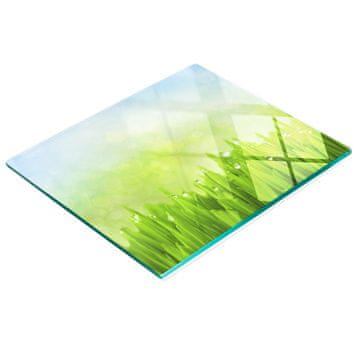shumee Dekorativna kuhinjska steklena deska za rezanje in serviranje Trava 60x52 cm