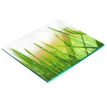 shumee Dekorativna kuhinjska steklena deska za rezanje in serviranje Trava 60x52 cm