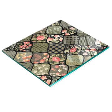 shumee Kaljena večnamenska dekorativna steklena tabla s cvetličnim vzorcem 60x52 cm