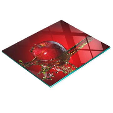 shumee Dekorativna steklena deska za rezanje in serviranje Jabolko in voda 60x52 cm