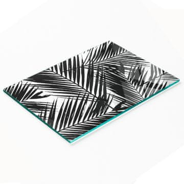 shumee Steklena dekorativna servirna deska za prigrizke iz palmovih listov 80x52 cm