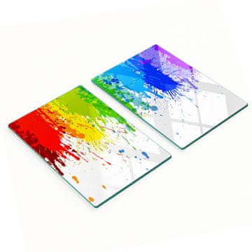 shumee Dekorativne kaljene steklene deske za rezanje z mavričnimi pikami 2x40x52 cm