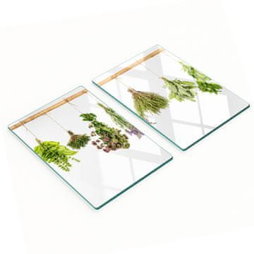 shumee Dekorativne steklene kuhinjske deske za rezanje z zeliščno vrvico 2x40x52 cm
