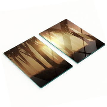 shumee Dekorativne steklene deske za rezanje in serviranje Megla v gozdu 2x40x52 cm