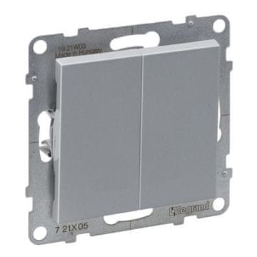 LEGRAND Aluminijasto stikalo za lestenec, avtomatsko, 10AX IP20, Suno Legrand 721305