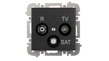 Elektro-Plast Santra R-TV-SAT končna antenska vtičnica brez okvirja, vgradna, črna 4153-19