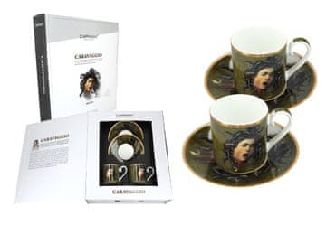 Carmani KOMPLET 2 SKODELIC ZA ESPRESSO CARAVAGGIO, GLAVA MEDUZE, PORCELAN