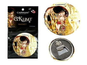 Carmani Odpirač za steklenice z magnetom - G. Klimt, Poljub, kremno ozadje (carmani)