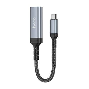 Hoco Hoco pretvorbeni kabel USB-C na HDMI (ženski konektor), 4K, 30 Hz, 0,2 m, UA43A, jekleno siv
