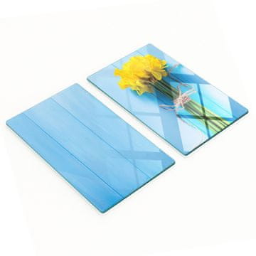 shumee Dekorativne steklene deske za rezanje in serviranje Šopek narcis 2x30x52 cm