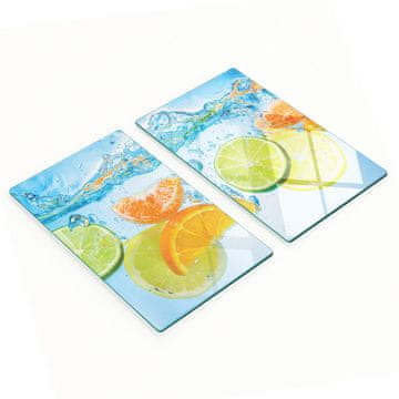shumee Steklene kuhinjske deske za rezanje z grafiko citrusnih pljuskov 2x30x52 cm