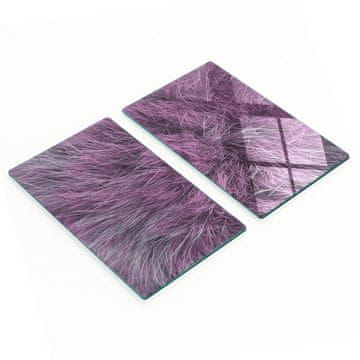 shumee Dekorativne steklene deske za rezanje in serviranje, roza krzno, 2x30x52 cm