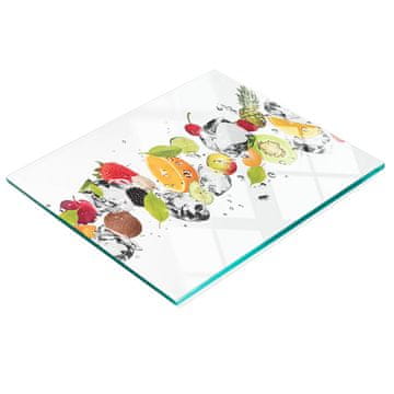 shumee Elegantna in trpežna steklena tabla s potiskom sadnih ledenih kock 60x52 cm