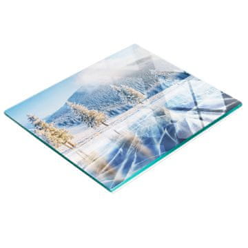 shumee Elegantna in trpežna steklena tabla s potiskom zamrznjenega jezera 60x52 cm
