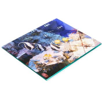 shumee Dekorativna steklena deska za rezanje in serviranje Koralni greben 60x52 cm
